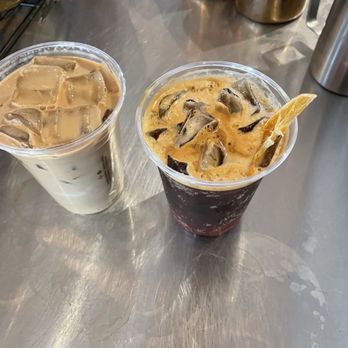 Radio/East - Seasonal drinks Spiced Maple Oat left Espresso and tonic right - Coffee & Tea Near Me - Austin, Texas Radio/East - Seasonal drinks Spiced Maple Oat left Espresso and tonic right - Coffee & Tea Near Me - Austin, Texas