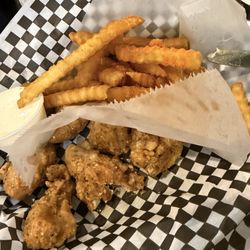 R & R Wing Cafe - Parmesan garlic, boneless chicken  wings and french fries
