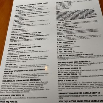 Let's Pho - Menu front side - Vietnamese Near Me - Sherman Oaks, California