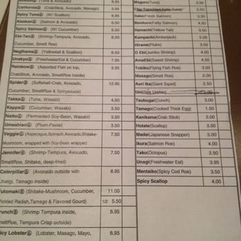 Daruma Restaurant - Sushi menu - Japanese Near Me - Schaumburg, Illinois