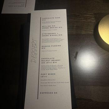 MAHT - Dessert menu - Steakhouses Near Me - Oklahoma City, Oklahoma