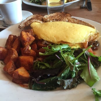 Mayfield - Omelette with toast, salad, and potatoes - New American Near Me - Brooklyn, New York