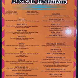 La Rockita - Menu back