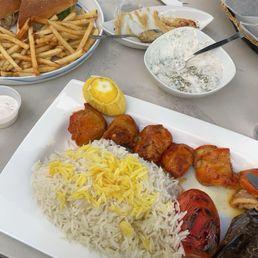Steak sandwich, chicken thigh kebab Steak sandwich, chicken thigh kebab