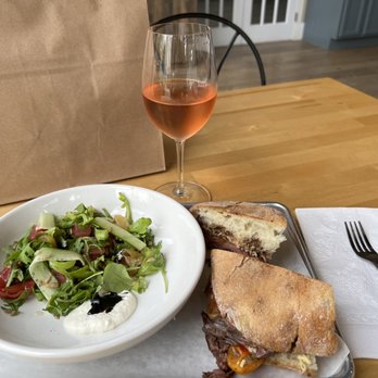 Grist - This is a half portion of the melon salad and the steak sandwich! The wine is even amazing! - Pasta Shops Near Me - Dayton, Ohio Grist - This is a half portion of the melon salad and the steak sandwich! The wine is even amazing! - Pasta Shops Near Me - Dayton, Ohio