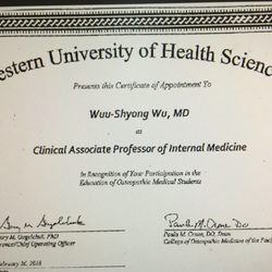 William W.S. Wu, M.D., F.A.C.P. - Dr. Wu is an associate professor at Western University of Health Sciences