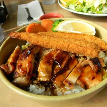 Teri Cafe - Teriyaki chicken & fried shrimp (2pc) bowl - Ramen Near Me - Oceanside, California Teri Cafe - Teriyaki chicken & fried shrimp (2pc) bowl - Ramen Near Me - Oceanside, California