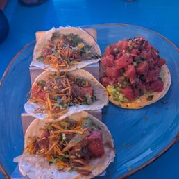 Tuna tacos and tuna tostada Tuna tacos and tuna tostada