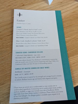 Menu photo 4 Cooper’s Hawk Winery & Restaurant Reston, VA
