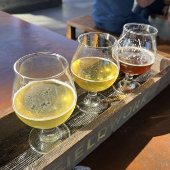 Fieldwork Brewing - Flight of beers. Some are better than others. - Pizza Near Me - San Leandro, California