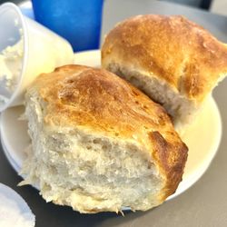 Sherrie's Place - Complimentary homemade huge dinner rolls.  Maybe the best you'll ever try. Not kidding.