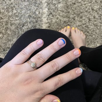 Lucky Nails - Rainbow French Gel - Nail Salons Near Me - Spokane Valley, Washington