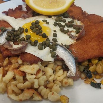 Mountain Brauhaus - Shnitzel spaetzle and veggies - New American Near Me - Gardiner, New York Mountain Brauhaus - Shnitzel spaetzle and veggies - New American Near Me - Gardiner, New York