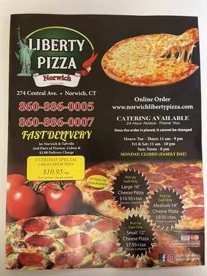 Menu photo 3 Liberty M & M Pizza Norwich, CT Menu photo 3 Liberty M & M Pizza Norwich, CT