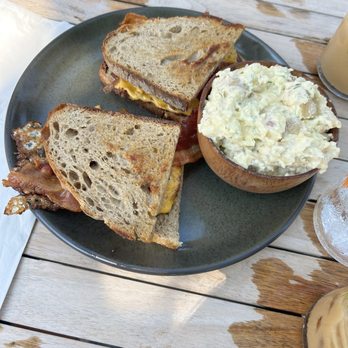 Sunday - BEC sandwich with potatoe salad - Breakfast & Brunch Near Me - St Augustine, Florida