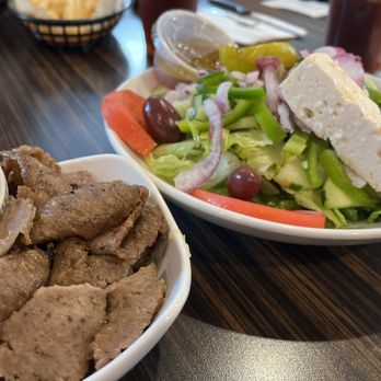 Dengeos - Greek salad with gyro side - Italian Near Me - Glenview, Illinois