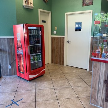 Lucy’s Mexican Grill - Soda machine and bathroom for customer's - Mexican Near Me - Campbell, California Lucy’s Mexican Grill - Soda machine and bathroom for customer's - Mexican Near Me - Campbell, California