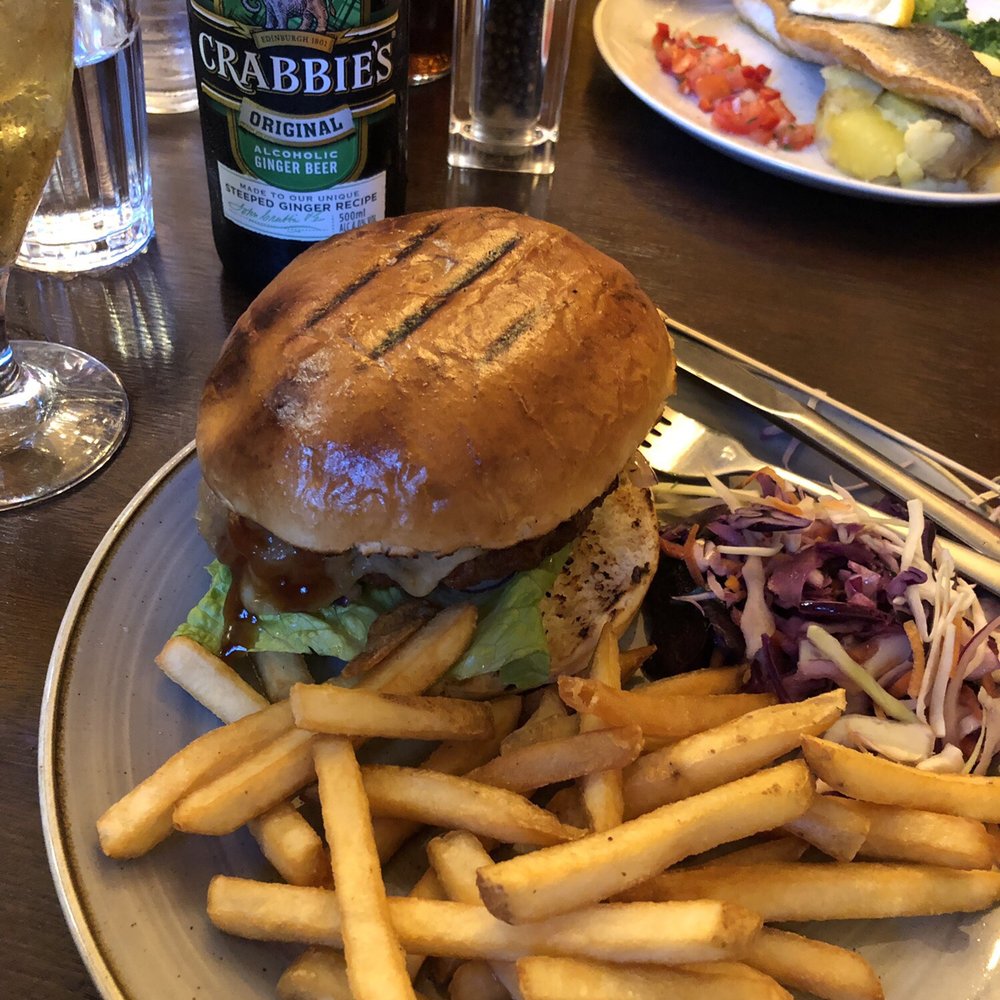 Theatre Royal Bar - Chicago burger and a Crabbies alcoholic ginger beer :) - Pubs Near Me - Edinburgh, EDH Theatre Royal Bar - Chicago burger and a Crabbies alcoholic ginger beer :) - Pubs Near Me - Edinburgh, EDH