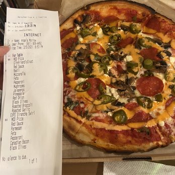 MOD Pizza - Create your own pizza. Missing over half of the toppings ordered and it's burnt. - Pizza Near Me - Mesa, Arizona