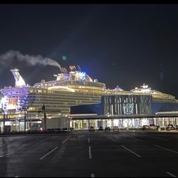 View of the ship and new pier