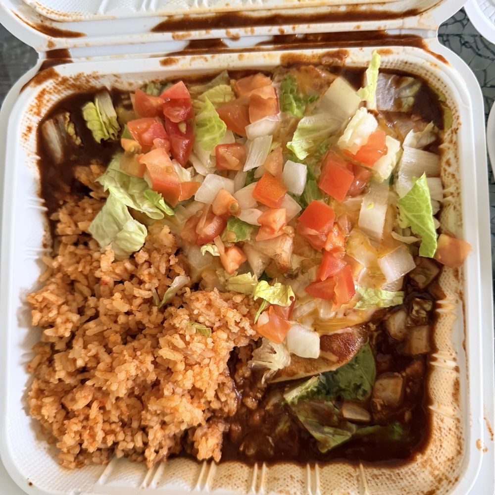 Tio's Tamales - Chicken enchilada with rice - New Mexican Cuisine Near Me - Honolulu, Hawaii Tio's Tamales - Chicken enchilada with rice - New Mexican Cuisine Near Me - Honolulu, Hawaii