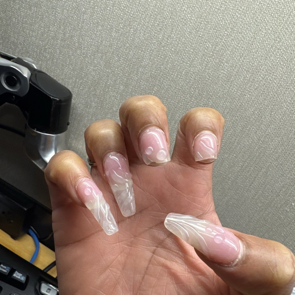 Allure Nails Spa - You can tell by my cuticles that I haven't had this set long smh - Nail Salons Near Me - Capitol Heights, Maryland