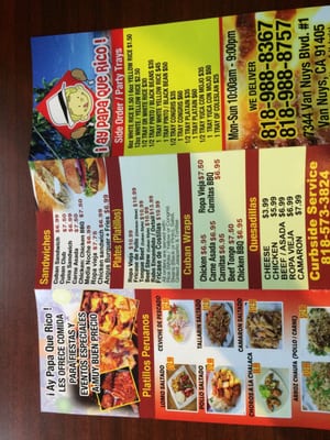 Menu photo 8 Ay Papa Que Rico Van Nuys, CA
