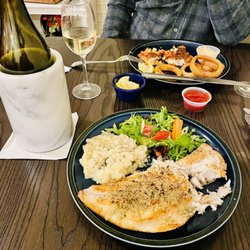 Cygnets Restaurant- Wingspan Hospitality - Red Snapper with mashed potatoes and garden salad