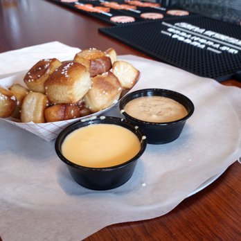 Sly Fox Taphouse at The Point - Pretzel bites with pub mustard and cheese sauce. - Pizza Near Me - Pittsburgh, Pennsylvania