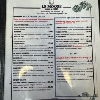 Le Moose Crepe Cafe - Menu - Creperies Near Me - Fremont, California Le Moose Crepe Cafe - Menu - Creperies Near Me - Fremont, California