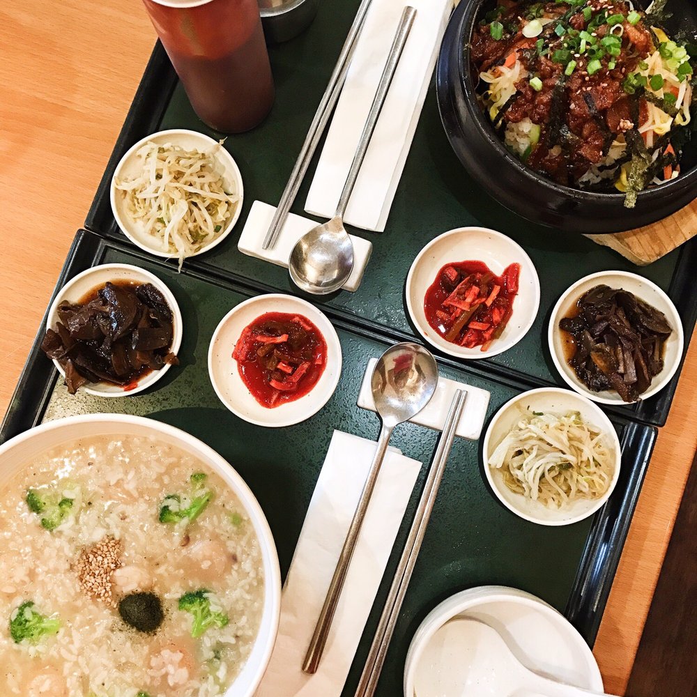 Charm Juk - Shiitake mushroom and shrimp juk and the spicy pork rice bowl - Korean Near Me - Carrollton, Texas Charm Juk - Shiitake mushroom and shrimp juk and the spicy pork rice bowl - Korean Near Me - Carrollton, Texas