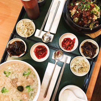 Charm Juk - Shiitake mushroom and shrimp juk and the spicy pork rice bowl - Korean Near Me - Carrollton, Texas Charm Juk - Shiitake mushroom and shrimp juk and the spicy pork rice bowl - Korean Near Me - Carrollton, Texas