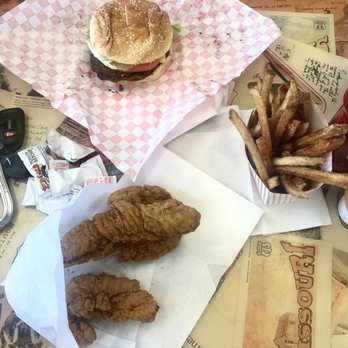Laguna Burger - 66 Pit Stop - Their Laguna burger and chicken tenders. Tasted bomb, but remember, one sauce per order for 2 people... - Burgers Near Me - Rio Puerco, New Mexico Laguna Burger - 66 Pit Stop - Their Laguna burger and chicken tenders. Tasted bomb, but remember, one sauce per order for 2 people... - Burgers Near Me - Rio Puerco, New Mexico