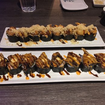 Bluemaki Sushi - This is the crunch roll at the top and sweet dream at the bottom  so yummy! These are amazing mild options - Sushi Bars Near Me - Palmdale, California