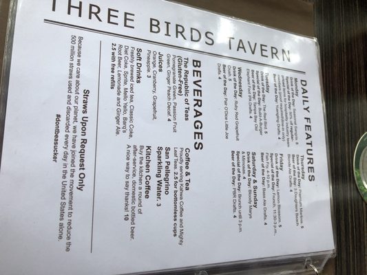 Menu photo 8 Three Birds Tavern St. Petersburg, FL Menu photo 8 Three Birds Tavern St. Petersburg, FL