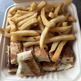 Chicken Shawarma Wrap and Crazy Garlic Fries Chicken Shawarma Wrap and Crazy Garlic Fries