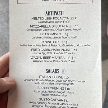 Gusto - Happy Hour menu - Italian Near Me - Denver, Colorado