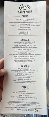 Menu photo 5 Gusto Denver, CO