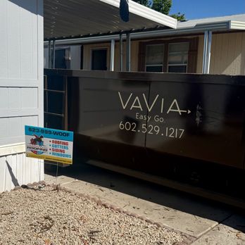 VaVia Dumpster Rental Phoenix - Dumpster and our sign - Dumpster Rental Near Me - Phoenix, Arizona