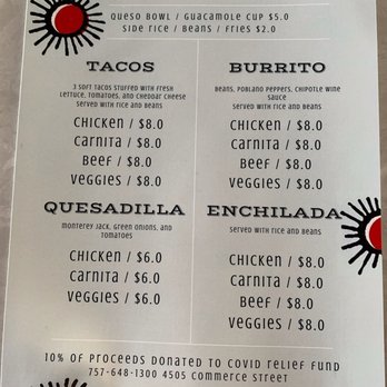 Cantina Laredo - Covid-19 special menu - Mexican Near Me - Virginia Beach, Virginia