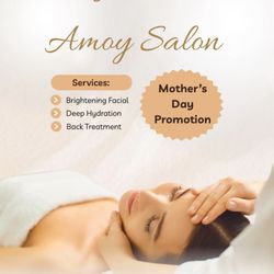 Amoy Salon and Spa - Celebrate Mother's Day weekend with us. Treat yourself or someone special! 1 hour massage 1 hour facial $125