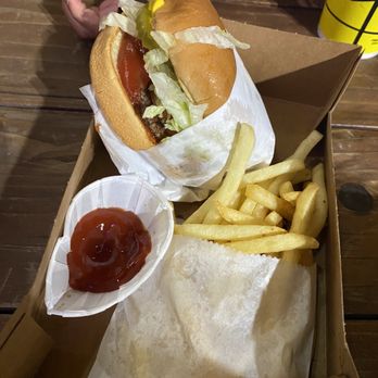 Carney's Restaurant - 1/2 Lb . Hamburger with fries - Burgers Near Me - Los Angeles, California