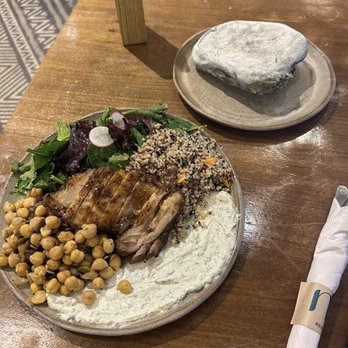 NU Real Food - Chickpeas, quinoa, chicken, pita side - Mediterranean Near Me - Miami, Florida NU Real Food - Chickpeas, quinoa, chicken, pita side - Mediterranean Near Me - Miami, Florida