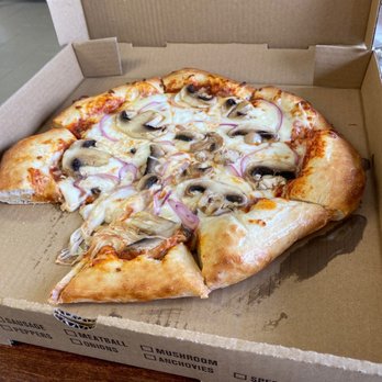 The Depot - My favorite pizza, mushroom onion and extra cheese. Perfectly done. Fantastic bread crust. - Pizza Near Me - Columbia, North Carolina