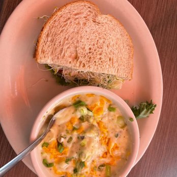 Camilla's Kaffe - Chicken salad sandwich broccoli cheddar soup - Breakfast & Brunch Near Me - Fruita, Colorado Camilla's Kaffe - Chicken salad sandwich broccoli cheddar soup - Breakfast & Brunch Near Me - Fruita, Colorado