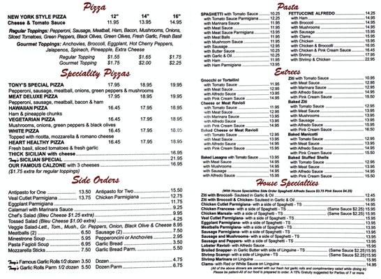 Menu photo 1 Tony's Place Hialeah, FL Menu photo 1 Tony's Place Hialeah, FL