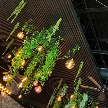 Cafe 104 - Beautiful hanging lights inside! - Breakfast & Brunch Near Me - Duluth, Georgia