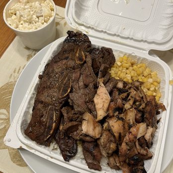 Hula Boy Charbroil - 27. Combination Plate to go with corn and Mac salad. - Hawaiian Near Me - Vancouver, Washington Hula Boy Charbroil - 27. Combination Plate to go with corn and Mac salad. - Hawaiian Near Me - Vancouver, Washington