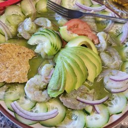 Aguachiles, watery & lacks spice