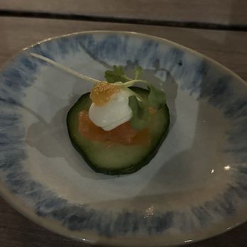 Noe - A mini appetizer cucumber , salmon , goat cheese , so refreshing - Italian Near Me - Kapolei, Hawaii Noe - A mini appetizer cucumber , salmon , goat cheese , so refreshing - Italian Near Me - Kapolei, Hawaii